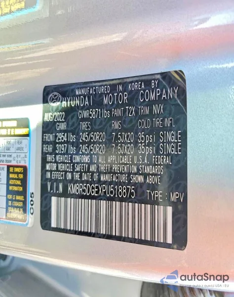 2023 Hyundai Palisade Limited from USA, damaged, VIN KM8R5DGEXPU518875